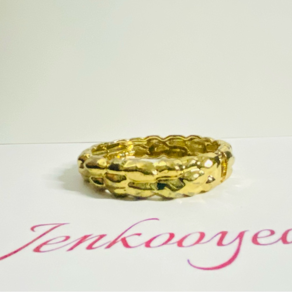 Gold Textured Bangle Bracelet for Women